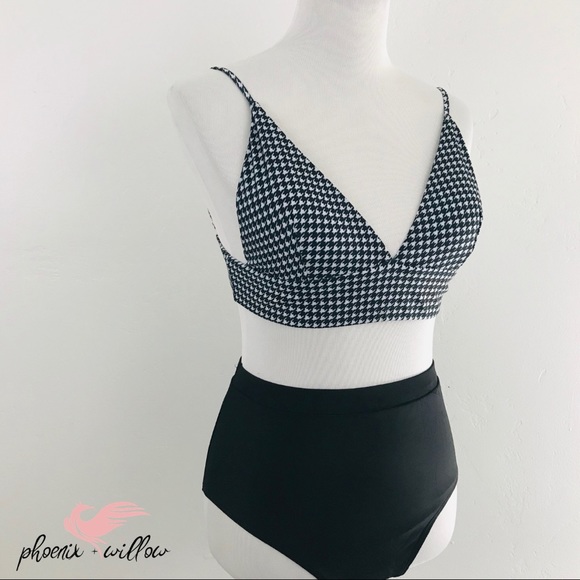 Check Mate! Black & White High Waist Bikini - Picture 7 of 8